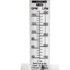 Blue-White F-30400P Flow Meter, PVC 4", 125-500gpm