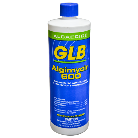 GLB Algimycin 600, Algaecide for Swimming Pools, 946ml (1 quart)