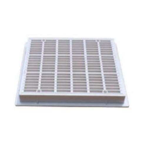 Jet-Flo Main Drain Cover, Frame and Grate, Square, 12" x 12"