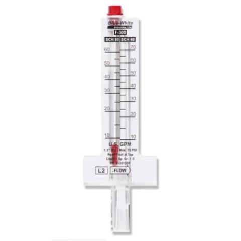 Blue-White F-30400P Flow Meter, PVC 4", 125-500gpm